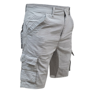 Pantalones cortos chinos de sarga de algodón 100% informales para hombre con bolsillos laterales Pantalones cortos de gimnasio personalizados con diseños estampados y teñidos lisos - Product Image 6