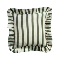 Housse de coussin multicolore à rayures et à volants Taie d'oreiller décorative pour la maison Taie de coussin classique de luxe moderne