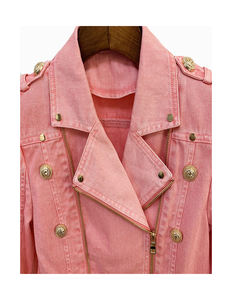 Chaqueta de cuero para mujer, chaqueta vaquera Rosa barata, elegante, Marrón auténtico, de la mejor calidad, personalizada, venta al por mayor - Product Image 3