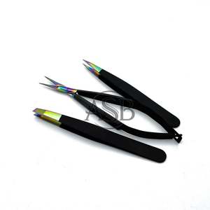 Ensemble de micro-pincettes chirurgicales à pointe arc-en-ciel de précision, kit d'instruments professionnels en acier inoxydable pour une isolation et un contrôle précis, poignée mate - Product Image 1