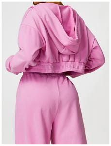 Logotipo personalizado de manga larga Casual blazer Mujeres Deportes Gimnasio Entrenamiento Full Zip Pullover Mujeres Sudaderas con capucha - Product Image 2