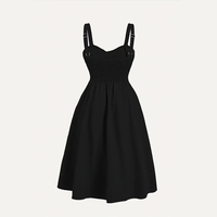 Vestido Midi de Verano para Mujer, Elegante, Formal, Casual, Estampado, Línea A, Cuello en V, Satinado, Antiarrugas, Ecológico y Natural, Venta al Por Mayor