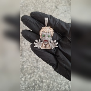 Vente en gros de pendentif en diamant cultivé en laboratoire en or massif 14 carats pour femmes CP005 14 carats L VVS2 bijoux classiques taille brillant pour - Product Image 2