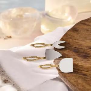 Gold Cheese <b>Knives</b> Serving Set with Palm Tree Handle Finished Tools for Every Cheese for Gatherings and Events - Product Image 5