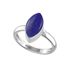 925 Sterling Silver <b>Ring</b> Bezel Setting <b>Lapis</b> <b>Lazuli</b> Gemstone Mix Shapes Classic Wedding Party Trendy Fashionable Unisex - Product Image 3