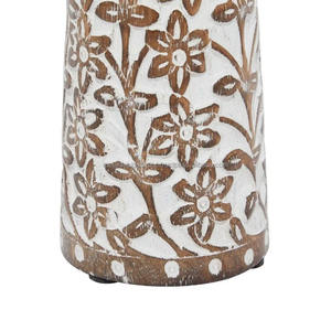 Piliers de bougeoir en bois S/3 finition blanche lavée pour la décoration de la maison, le salon, la décoration de la chambre à coucher et de la salle à manger - Product Image 3