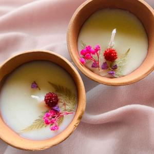 Eco-Friendly Terracotta <b>Candle</b> <b>Gift</b> <b>Set</b> Scented Soy Wax with Botanical Decor Rustic Terracotta <b>Candle</b> <b>Set</b> - Product Image 2