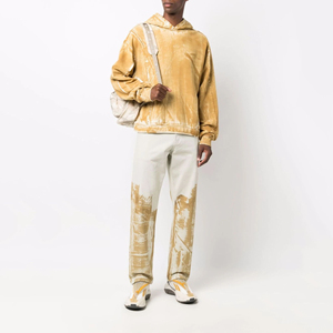 Nouveauté 2024 : Sweat à capuche pour homme en coton 100% coupe ajustée avec cordon de serrage, respirant, délavé à l'acide, à prix réduit - Product Image 5