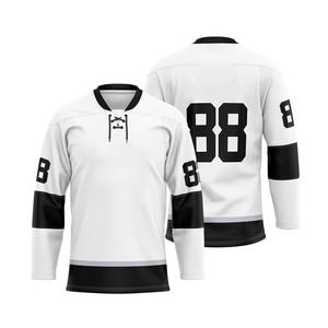 Camiseta de hockey sobre hielo de sublimación personalizada de alta calidad, camiseta de equipo personalizada de manga larga con cuello en V, ropa de hockey sobre hielo al por mayor - Product Image 4