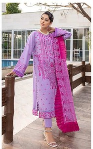 Robe de soirée ethnique indienne pour femmes, tenue de fête sur gazon salwar kameez 3 pièces avec col brodé - Product Image 3