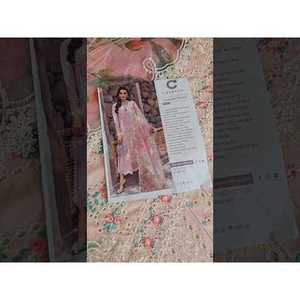 Crimson X Saira <span class=keywords><strong>Shakira</strong></span> Chiffon di Lusso 2024 con Motivi Floreali in Rete Rosa TC-1151 per Primavera/Estate - Product Image 2