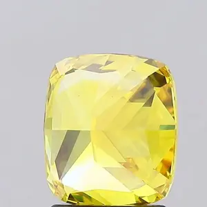 IGI certifié 2.5 carats fantaisie couleur jaune vif forme de coussin diamant cultivé en laboratoire au prix de gros - Product Image 4