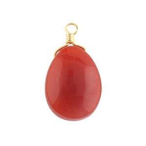 Charme en forme d'oeuf naturel orange cornaline fil wrap bricolage pendentif connecteur plaqué or simple caution faisant des connecteurs de boucle d'oreille - Product Image 1