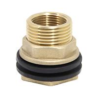 Raccords de réservoir à cloison filetés BSP en laiton, adaptateur mâle, connecteur mâle 3/8\" 1/2\" avec rondelle pour tuyauterie d'eau et plomberie
