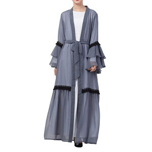 ชุดอาบายะผ้าชีฟองแบบเรียบง่าย สไตล์สุภาพสตรี ดีไซน์ใหม่ ผลิตตามสั่ง สีตามต้องการ บริการ OEM ราคาถูก - Product Image 4