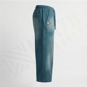 Pantalones Deportivos de Algodón 100% con Estampado de Logotipo Personalizado, Estilo Urbano, Acampanados, Duraderos y Cómodos para Gimnasio - Product Image 3