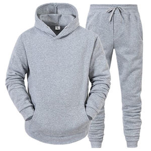 Chándal Atlético gris jaspeado personalizado para hombre, nuevo chándal grueso para correr informal, conjunto de sudaderas con capucha sólidas, hecho en invierno, Pakistán - Product Image 1
