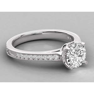 Anillo Solitario de Oro de 18K para Mujer con Diamante Cultivado en Laboratorio - Product Image 1