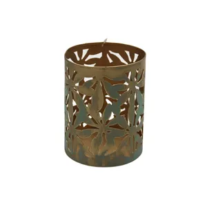 仿古设计一套2个中号金属圆形奉献金，带绿色仿古烛台，用于客厅装饰手工制作