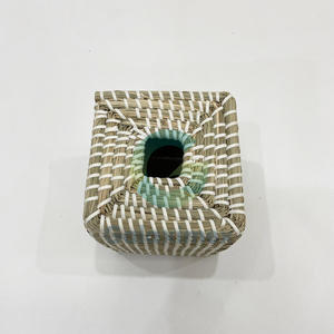 White Seagrass Classic Square <b>Tissue</b> <b>Holder</b> Vietnam Bathroom & <b>Kitchen</b> Accessories for Hotels - Product Image 1
