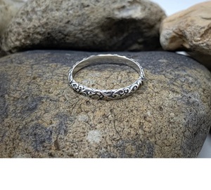 Silver <b>Thin</b> Boho <b>Ring</b> for Women Solid Simple Minimalist Band Dainty Stackable Handmade Silver Jewelry for Daily Wear and Gifts - Product Image 4