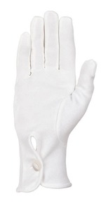 Guantes de joyería de limpieza Guante de algodón de poliéster ceremonial blanco de tres rayas de alta calidad - Product Image 5