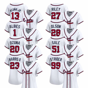 Camisetas de Béisbol Blancas Personalizadas 2025, Uniformes Bordados con el Logotipo de Atlanta - Product Image 1