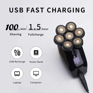 Kit de rasoir électrique rotatif rechargeable, étanche IPX7, mini rasoir avec tondeuse à barbe pour le rasage du visage, pour utilisation en camping-car - Product Image 4