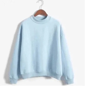 Alta calidad Vintage moda algodón cuello redondo personalizado pulóver azul Sexy sudaderas más vendidos OversizeFit tamaño mujer sudadera - Product Image 6