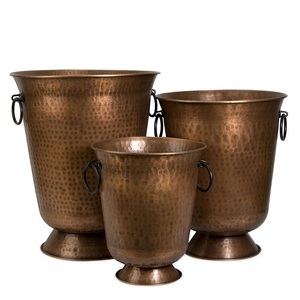 Seau à plantes en aluminium galvanisé, pots à fleurs rustiques, poignées, style classique américain, pots décoratifs de jardin écologiques - Product Image 5