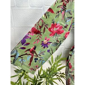 Luxury Unisex <b>Kimono</b> <b>Jacket</b> Elegant Bird Green Malibu Bluish Reversible <b>Silk</b> Lined Autumn Winter House Robe-One Size Fits All - Product Image 5