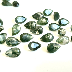 Agate de mousse naturelle de qualité supérieure 6x9mm poire à facettes de qualité supérieure-agate de mousse en vrac de qualité supérieure - Product Image 1