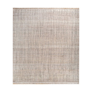 Alfombra de Lana Afgana Tejida a Mano, Color Marfil, Modelo Re-1299, Alfombra Rectangular para Sala de Estar, Pasillo u Hogar, con Diseño Abstracto - Product Image 1