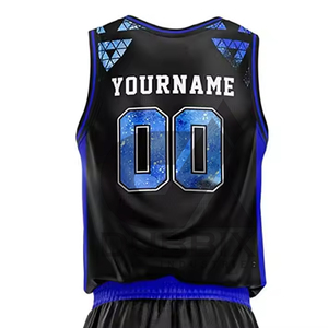 Custom Color Men's Sleeveless Basketball Uniform 100% Polyester Anti-Bacterial Breathable Quick Dry Heat-Transfer Printed Summer - Product Image 5