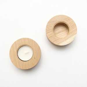 เทียนทีไลท์ทำจากไม้สินค้าแฮนด์เมดเชิงเทียนไม้ - Product Image 2