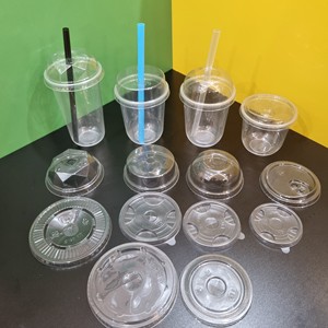 Fabricant de haute qualité jetable 75/85/90/93/95/120mm couvercles en plastique PET PP couvercles plats dôme pour gobelets en plastique transparents - Product Image 1