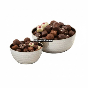 Bol de service ovale en laiton martelé fait à la main, finition dorée de luxe, centre de table décoratif, bol pour chocolats, collations, bon prix - Product Image 4