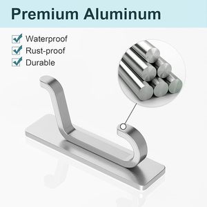 Extra Sticky Black Stainless Steel Door Hook Self-Adhesive <b>Wall</b> Mounted <b>Rail</b> for Hanging Towel Coat <b>Clothes</b> Purse Hat & Key - Product Image 3
