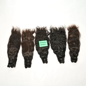 วิกผมต่อผมมนุษย์แบบถักทอสีดำเงางามปราศจากสารเคมีธรรมชาติธรรมชาติ - Product Image 4