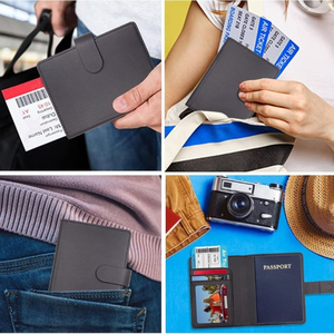 Porte-passeport en cuir RFID de qualité supérieure Portefeuille de voyage élégant, durable et prêt pour le voyage et cadeau parfait pour les Jetsetters - Product Image 3