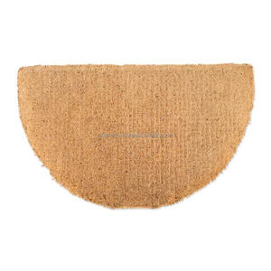 Felpudo de fibra de coco Natural con respaldo de PVC de 45x75cm, alfombra de entrada hecha a mano tejida de diseño liso con fondo de yute y respaldo de goma lavable - Product Image 1