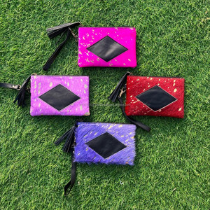 กระเป๋าหนังขนสัตว์โลหะทำด้วยมือแท้ใหม่กระเป๋าสตางค์หนังแบบคล้องข้อมือขนาดเล็กกระเป๋าคลัทช์ขนสัตว์โลหะกระเป๋าสตางค์มีสไตล์สำหรับผู้หญิง - Product Image 2