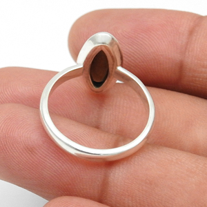 Calidad Premium 100% Piedra preciosa de ópalo negro natural Plata de Ley 925 Anillos de promesa hechos a mano Joyería de piedra natal fina de moda - Product Image 4