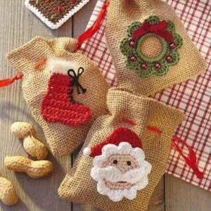 Mini Burlap Jute <b>Christmas</b> <b>Bag</b> for <b>Candy</b> Cookies and <b>Small</b> Gift Packaging - Product Image 1