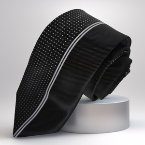 Exve Exclusiva Negro Lunares Medio Liso Corte Personalizado Corbata Italiana Origen Turquía - Product Image 2