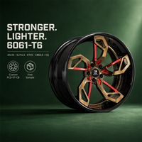 Jantes forgées noires à 3 pièces Gold V-Split 20x10 5x114.3 ET30 6061 T6, jantes personnalisées à déport profond pour Toyota
