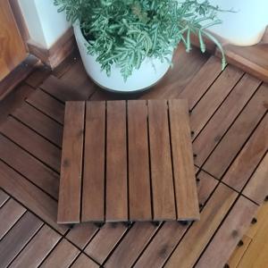 Loseta de Madera Plástica Compuesta para Terraza, Diseño Moderno, Doble Bloqueo, Antideslizante, Resistente al Agua, Impermeable, Ignífuga, Cuadrada - Product Image 1