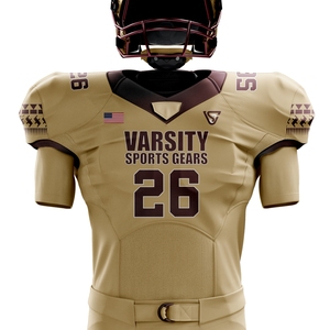 Uniforme de fútbol americano personalizado Vegas Gold para hombres Jersey y pantalones de equipo personalizados sarga transpirable duradero personalizado - Product Image 2