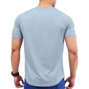 Camiseta Deportiva para Hombre, Corte Holgado, Color Azul Cielo, Cuello Redondo, Manga Corta, Diseño Liso, con Logotipo Personalizado, Malla de Poliéster - Product Image 2