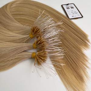 Qualité de luxe 100% Remy Top Extensions de cheveux humains vietnamiens 22 pouces droite mixte # 9C #60 Nano Tip qualité de kératine - Product Image 4